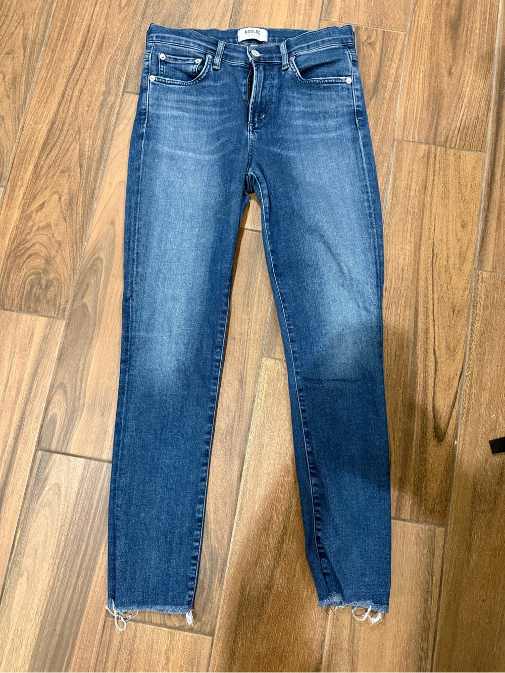 Agolde Skinny High-Rise Jeans in Dark Blue Wash
